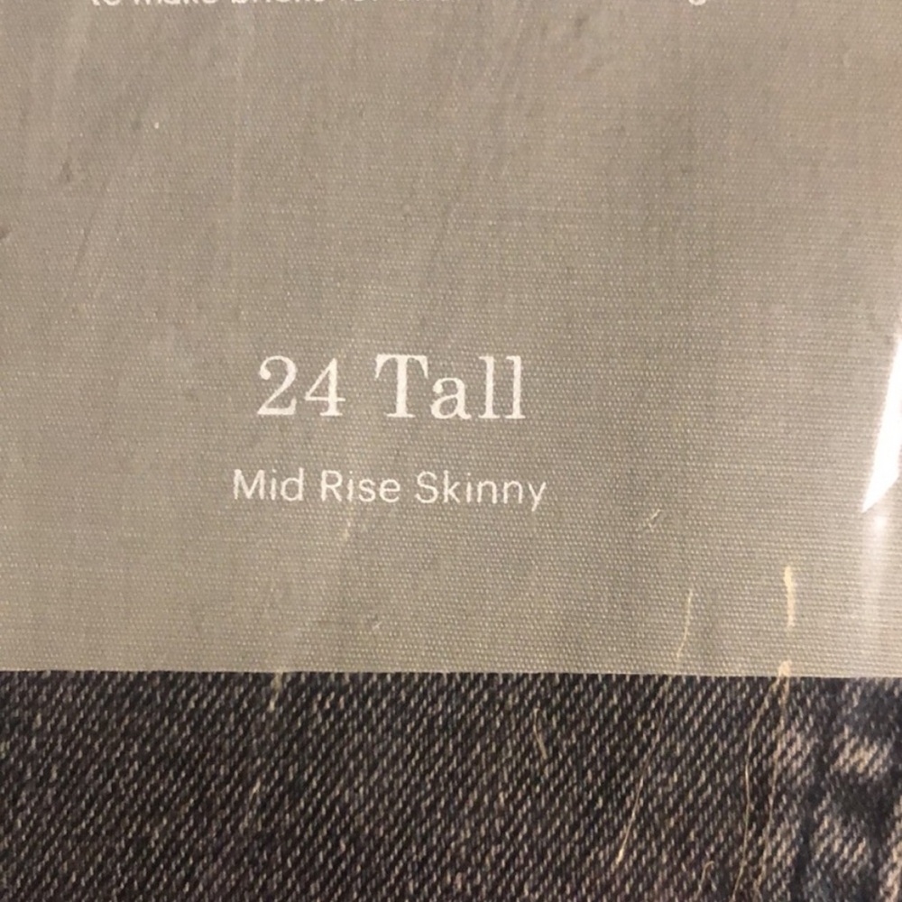 EVERLANE NWT THE MID-RISE SKINNY JEANS WASHED BLACK 24 TALL - Picture 5 of 5
